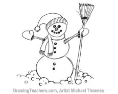 How to Draw a snowman Step 16