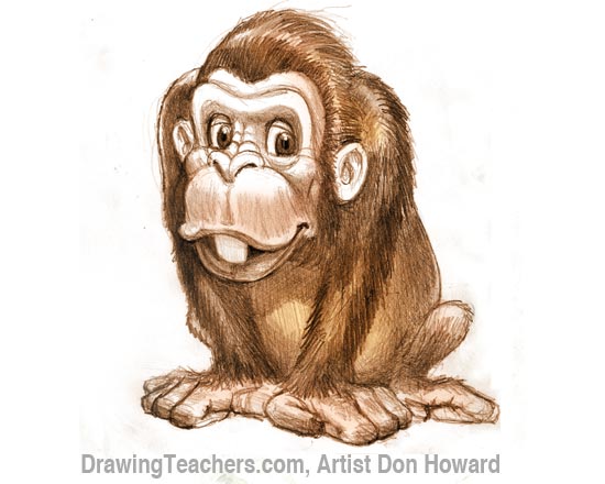simple cute monkey drawing