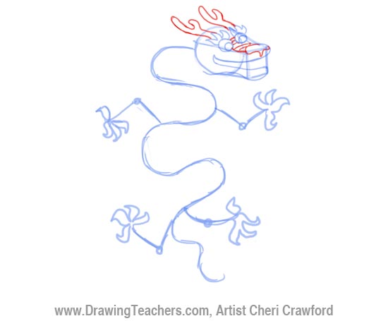 how to draw a chinese dragon step by step