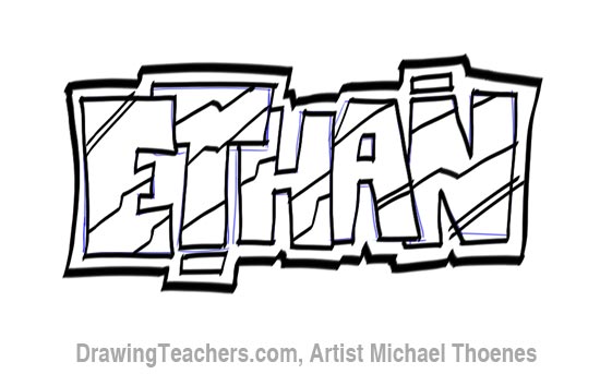 how to draw graffiti letters step by step for beginners