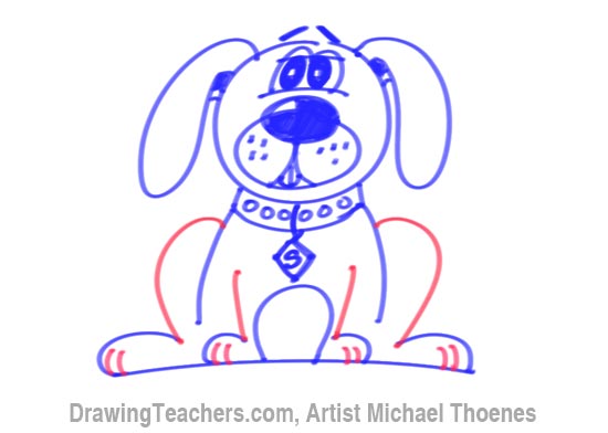 how to draw a cute cartoon dog
