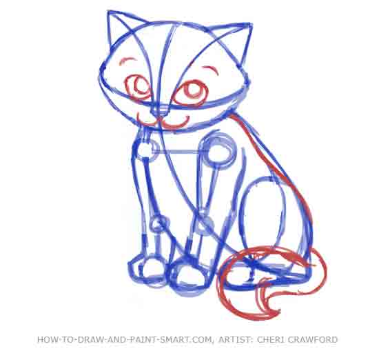 cute cat face drawing