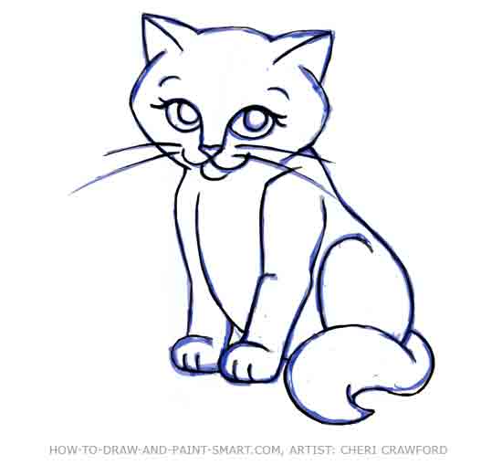 how do you draw a cat