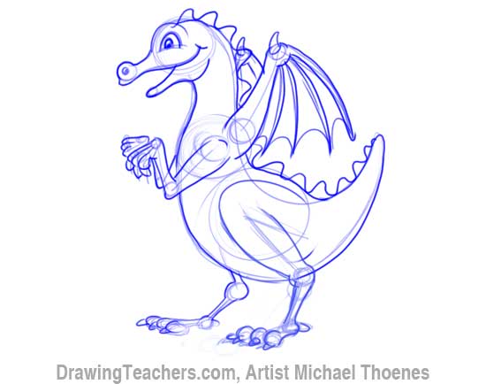 line drawings of dragons