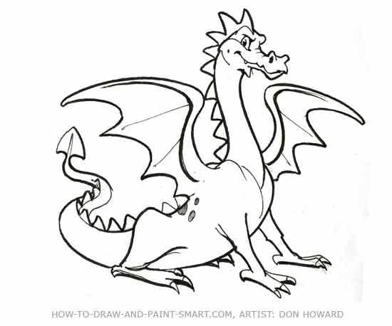 cool dragon drawings to draw step by step