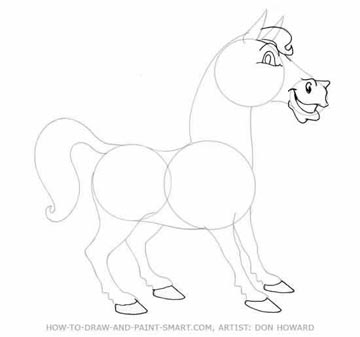 horse head cartoon drawing