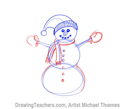 how to draw a snowman