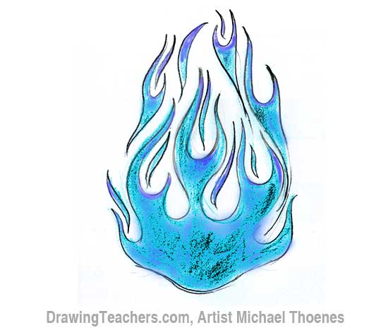 cool flame drawings