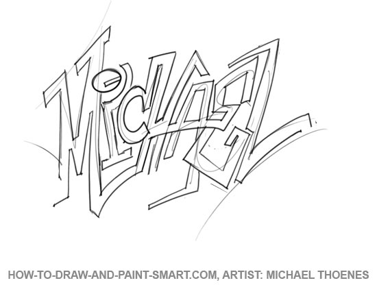 how to draw graffiti step by step easy
