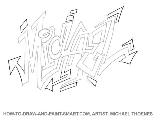 how to draw graffiti letters step by step for beginners