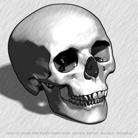 how to draw a evil skull