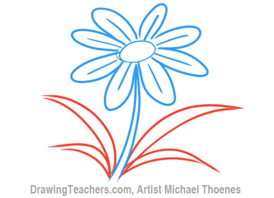 How to Draw a Cartoon Flower 6