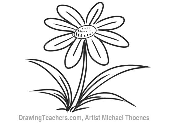 How to Draw a Cartoon Flower 8