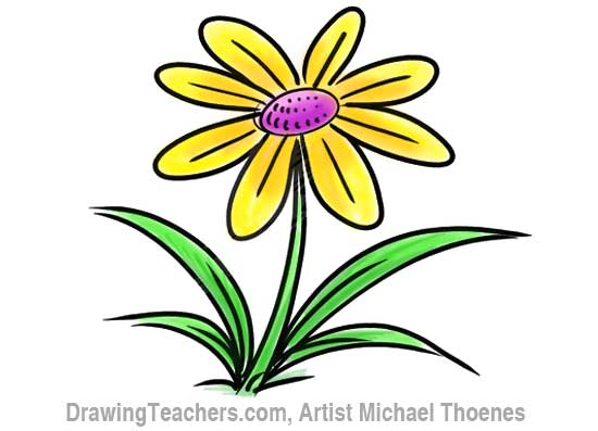 How to Draw a Cartoon Flower 11