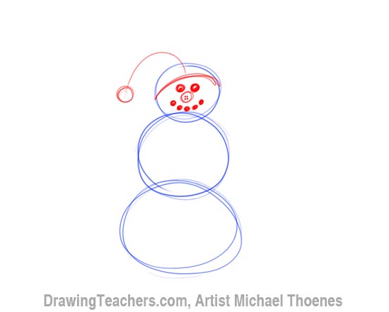 How to Draw a snowman Step 2