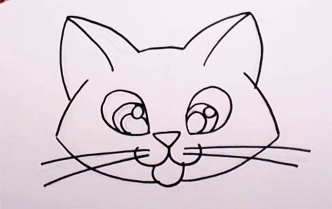 Easy cat drawing for kids - nipodgd