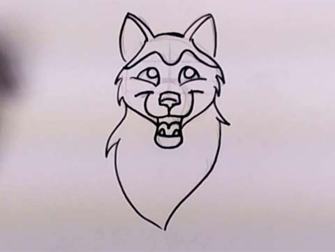 how to draw a husky puppy easy