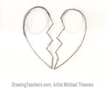 beautiful drawings of broken hearts