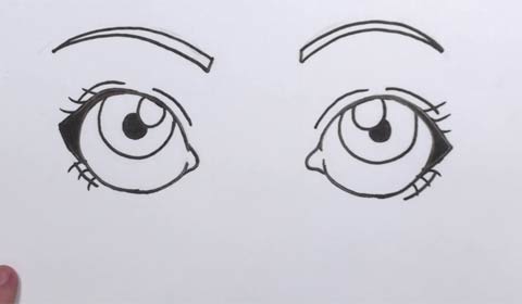 How to Draw Cartoon Eyes - Easy step by step lesson for kids and adults.